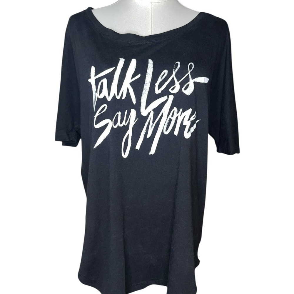 ~ LUCY Black Graphic‎ Women's Top Size Large